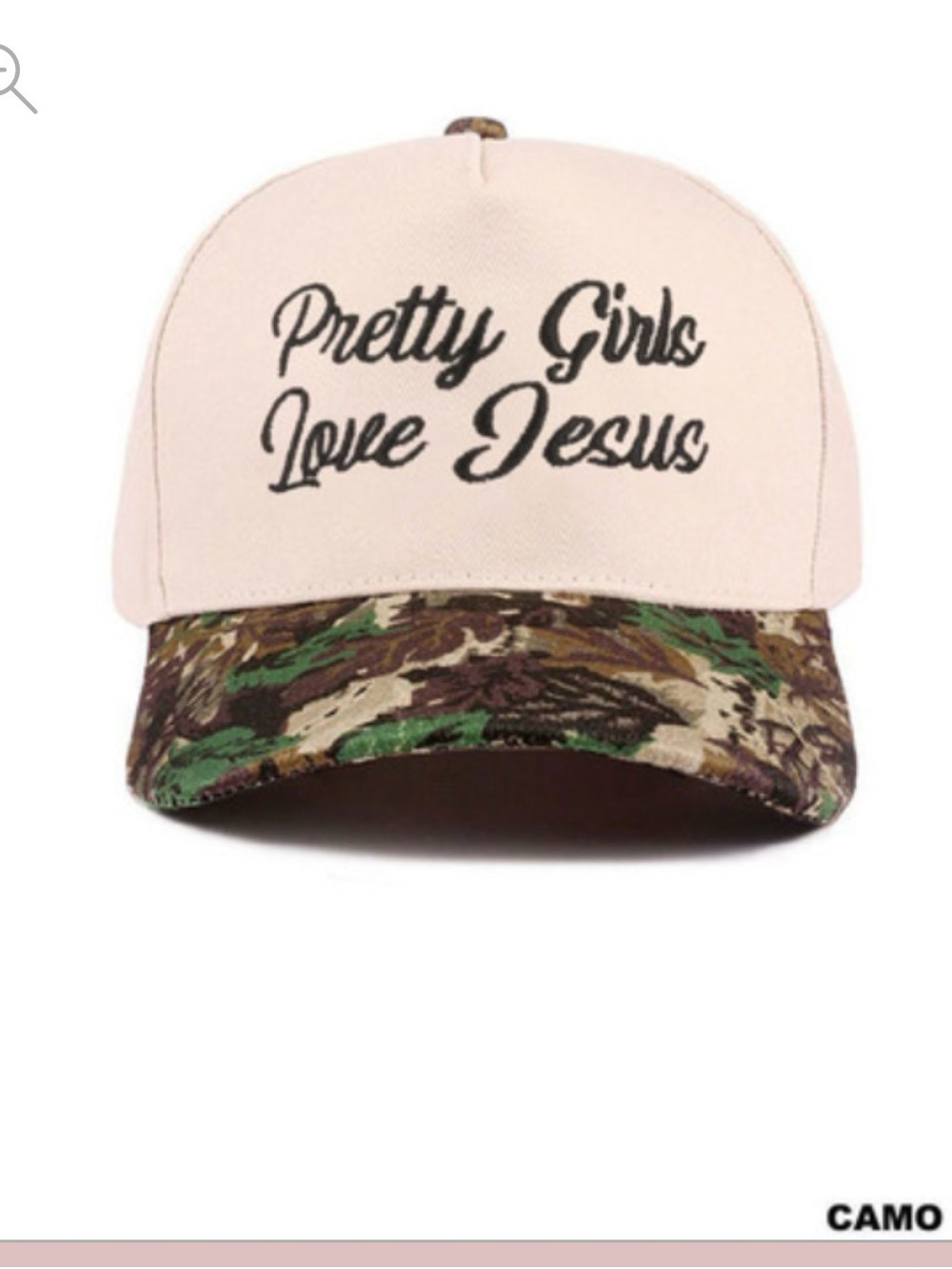 Pretty Girls Love Jesus Trucker Hat - Camo zenana